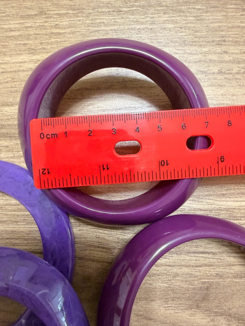 Sassy Jones Purple Resin Bangle Bracelet Set - Picture 3 of 6